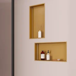 Italbox Lot de 2 Niches de Douche Or Satiné - 30x60 cm - Rangement Mural Salle de Bain - NOOK* Niche De Salle De Bains