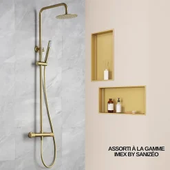 Italbox Lot de 2 Niches de Douche Or Satiné - 30x60 cm - Rangement Mural Salle de Bain - NOOK* Niche De Salle De Bains