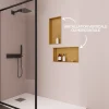 Italbox Lot de 2 Niches de Douche Or Satiné - 30x30 cm et 30x60 cm - Rangement Mural Salle de Bain - NOOK