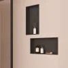 Italbox Lot de 2 Niches de Douche Noir Satiné - 30x60 cm - Rangement Mural Salle de Bain - NOOK