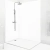 99Deco Lot de 2 panneaux de douche en PVC (90x220 & 120x220 cm) + profilés blanc - Essentiel - Blanc* Panneau Mural De Salle De Bains
