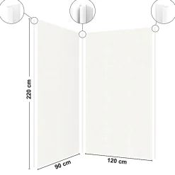 99Deco Lot de 2 panneaux de douche en PVC (90x220 & 120x220 cm) + profilés blanc - Pierre Claire - Gris* Panneau Mural De Salle De Bains