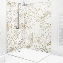 99Deco Lot de 2 panneaux de douche en aluminium (90x220 & 120x220 cm) + profilés blanc - Lamnar Kola* Panneau Mural De Salle De Bains
