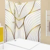 99Deco Lot de 2 panneaux de douche en PVC (90x220 & 120x220 cm) + profilés blanc - Sotma - Blanc et doré* Panneau Mural De Salle De Bains