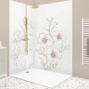 99Deco Lot de 2 panneaux de douche en aluminium (90x220 & 120x220 cm) + profilés blanc - Charme - Terracotta