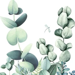99Deco Lot de 2 panneaux de douche en aluminium (90x220 & 120x220 cm) + profilés blanc - Motif végétal - Vert et Blanc - Quiétude* Panneau Mural De Salle De Bains
