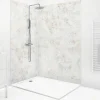 99Deco Lot de 2 panneaux de douche en aluminium (90x220 & 120x220 cm) + profilés blanc - New Trashwall - Marron* Panneau Mural De Salle De Bains