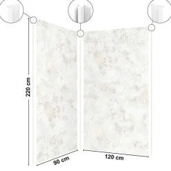 99Deco Lot de 2 panneaux de douche en aluminium (90x220 & 120x220 cm) + profilés blanc - New Trashwall - Marron* Panneau Mural De Salle De Bains