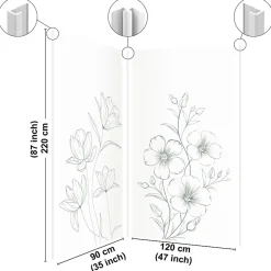 99Deco Lot de 2 panneaux de douche en PVC (90x220 & 120x220 cm) + profilés blanc - Charme - Vert* Panneau Mural De Salle De Bains