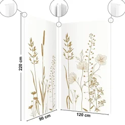 99Deco Lot de 2 panneaux de douche en PVC (90x220 & 120x220 cm) + profilés blanc - Vegetalist - Marron* Panneau Mural De Salle De Bains