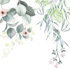 99Deco Lot de 2 panneaux de douche en aluminium (90x220 & 120x220 cm) + profilés blanc - Flowers in Rain - Multicolore