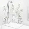99Deco Lot de 2 panneaux de douche en PVC (90x220 & 120x220 cm) + profilés blanc - Vegetalist - Vert
