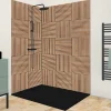 99Deco Lot de 2 panneaux de douche en aluminium (90x220 & 120x220 cm) + profilés noir - Wabi Sabi - Marron et nor