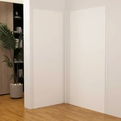 AICA Sanitaire Lot de 2 panneaux muraux de douche blanc mural aluminium avec 3 profiles - L.100 x L.120 x H.210 cm - Étanche,facile à nettoyer