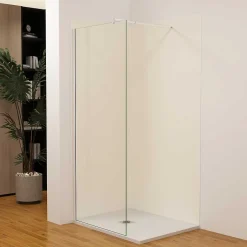 AICA Sanitaire Lot de 2 panneaux muraux de douche Ivoire mural aluminium avec 3 profiles - L.90 x L.100 x H.210 cm - Étanche,facile à nettoyer* Panneau Mural De Salle De Bains