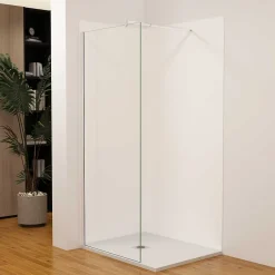 AICA Sanitaire Lot de 2 panneaux muraux de douche blanc mural aluminium avec 3 profiles - L.100 x L.100 x H.210 cm - Étanche,facile à nettoyer