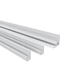 AICA Sanitaire Lot de 2 panneaux muraux de douche Ivoire mural aluminium avec 3 profiles - L.100 x L.120 x H.210 cm - Étanche,facile à nettoyer