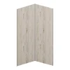 Vente-unique Lot de 2 panneaux muraux de douche effet bois clair en aluminium avec profilés - 2 x L90 x H210 cm- ENEKO