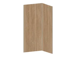 Vente-unique Lot de 2 panneaux muraux de douche effet bois en aluminium avec profilés - L90 x L120 x H210 cm - ENEKO* Panneau Mural De Salle De Bains