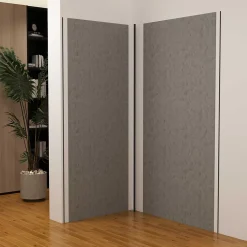 AICA Sanitaire Lot de 2 panneaux muraux de douche gris mural aluminium avec 3 profiles - L.90 x L.90 x H.210 cm - facile à nettoyer* Panneau Mural De Salle De Bains
