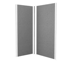 AICA Sanitaire Lot de 2 panneaux muraux de douche gris mural aluminium avec 3 profiles - L.90 x L.90 x H.210 cm - facile à nettoyer* Panneau Mural De Salle De Bains