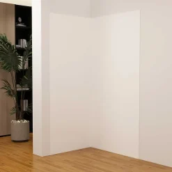 AICA Sanitaire Lot de 2 panneaux muraux de douche blanc mural aluminium avec 3 profiles - L.80 x L.90 x H.210 cm - Étanche,facile à nettoyer* Panneau Mural De Salle De Bains