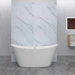 AICA Sanitaire Lot de 2 panneaux muraux de douche effet Marbre en Aluminium avec 1 profilés,L120xL120xH210cm ,Protection murale,Antimoisissure