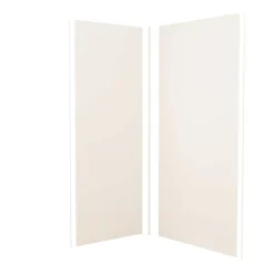 AICA Sanitaire Lot de 2 panneaux muraux de douche Ivoire mural aluminium avec 3 profiles - L.90 x L.120 x H.210 cm - Étanche,facile à nettoyer