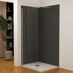 AICA Sanitaire Lot de 2 panneaux muraux de douche Noir mural aluminium avec 3 profiles - L.90 x L.120 x H.210 cm - durable et facile à nettoyer