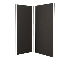 AICA Sanitaire Lot de 2 panneaux muraux de douche Noir mural aluminium avec 3 profiles - L.90 x L.120 x H.210 cm - durable et facile à nettoyer