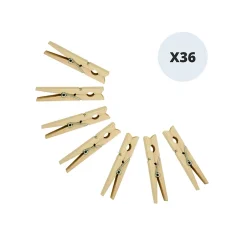 MSV Lot de 36 Pinces à linge Bois