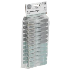 5Five Lot de 24 pinces à linge en plastique Rubber -
