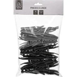 5Five Lot de 48 pinces à linge Noir -* Etendoir À Linge