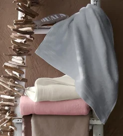 Tradilinge Lot de 2 Serviettes De Toilette Unies et Colorées (50x100 cm - Ficelle)* Serviette De Bain