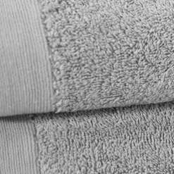 Sensei Maison Lot de 2 serviettes de toilette 500 g/m² Gris Perle 50x90 cm STUDIO