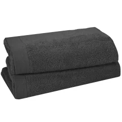 Sensei Maison Lot de 2 serviettes de toilette 500 g/m² Carbone 50x90 cm STUDIO