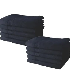 Todays Tools Lot de 10 serviettes de Toilette TODAY 50x90 cm 100% Coton - Navy