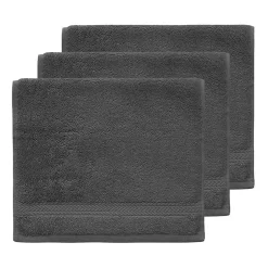 Sensei Maison Lot de 3 serviettes invité 550 g/m² Anthracite 30x50 cm LUXURY* Serviette De Toilette