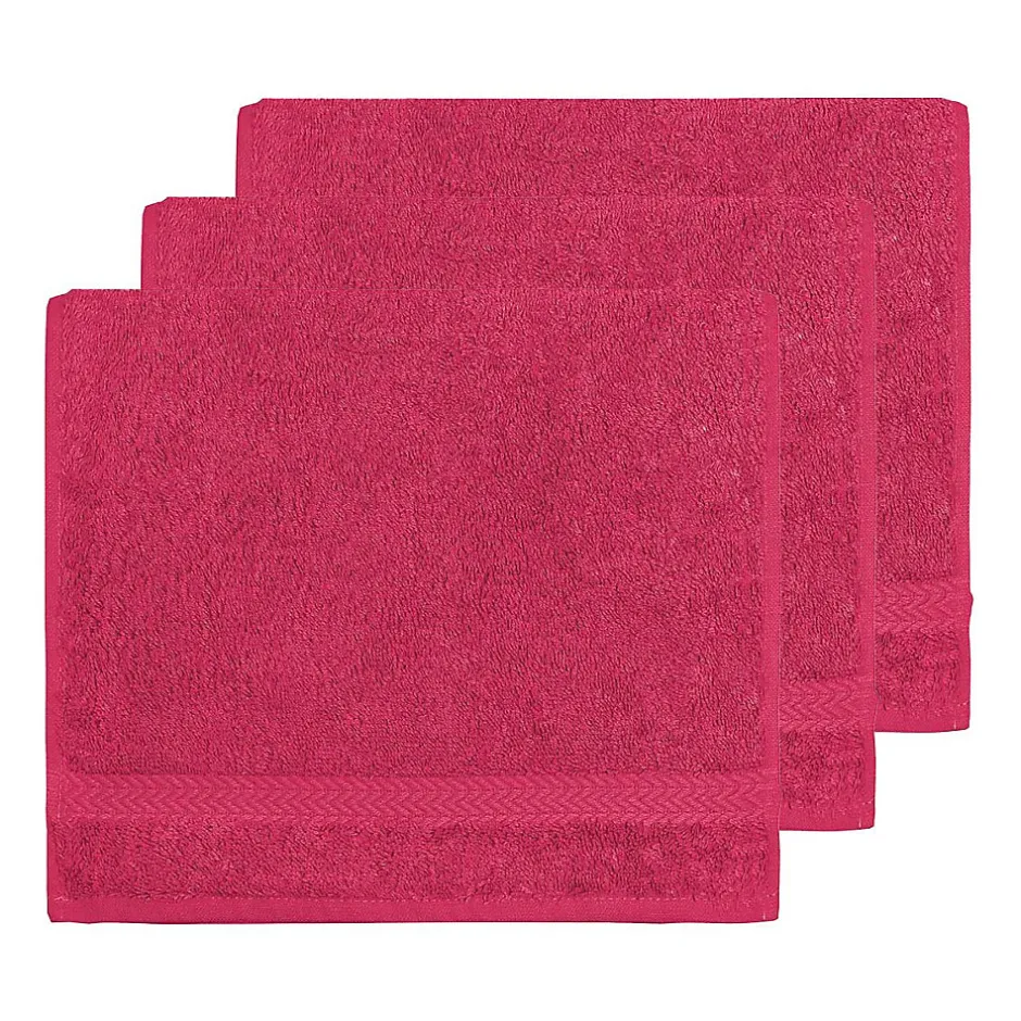 Sensei Maison Lot de 3 serviettes invité 550 g/m² Rose Indien 30x50 cm LUXURY
