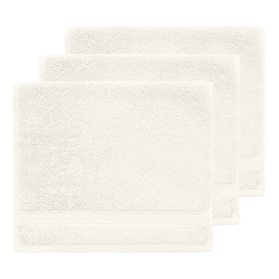 Sensei Maison Lot de 3 serviettes invité 550 g/m² Ecru 30x50 cm LUXURY