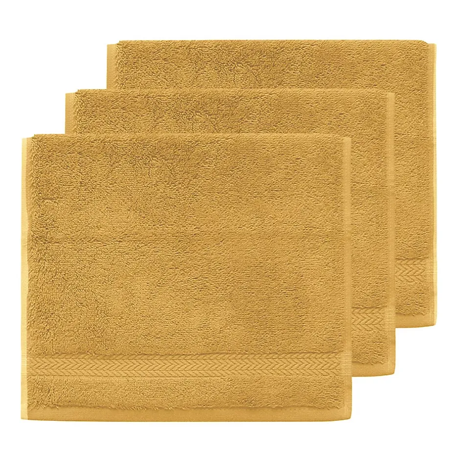 Sensei Maison Lot de 3 serviettes invité 550 g/m² Caramel 30x50 cm LUXURY* Serviette De Toilette