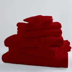 Tradilinge Lot de 2 Serviettes Invités Unies et Colorées (33x50 cm - Griotte)* Serviette De Bain