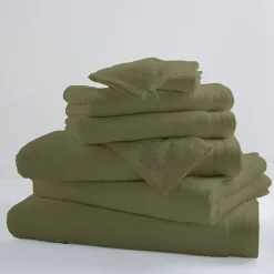 Tradilinge Lot de 2 Serviettes Invités Unies et Colorées (33x50 cm - Vert tilleul)* Serviette De Bain