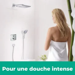 Hansgrohe Lot robinet douche encastré thermostatique Ecostat Square + Douche de tête Raindance E 240* Colonne De Douche Encastrable