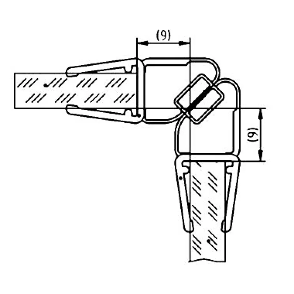 Schulte Lots de 2 joints d'étanchéité magnétiques à 90° pour portes et parois de douche, 210 cm, universels