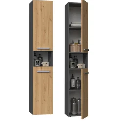 Topeshop LUANA - Meuble salle de bain 2 portes - 31x30x174 cm - Colonne rangement SDB