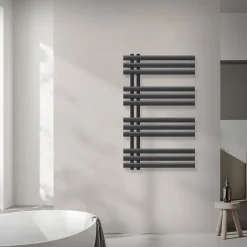 Luxebath Radiateur de Salle de Bain Iron EM 600x1000 mm Anthracite Raccord Central