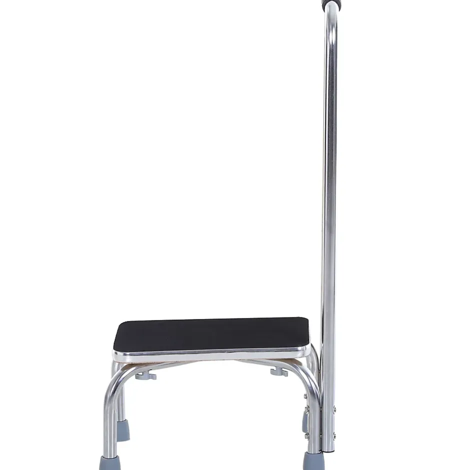 Homcom Marche avec barre d'appui - marchepied de sécurité - marche d'accès au bain - plateforme & patins antidérapants - acier galvanisé* Siège De Douche