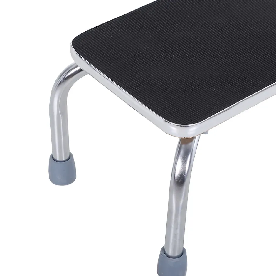 Homcom Marche avec barre d'appui - marchepied de sécurité - marche d'accès au bain - plateforme & patins antidérapants - acier galvanisé* Siège De Douche