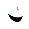 Sanita MAYA - Baignoire ilot - Noir - 80x150x68cm